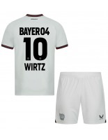 Bayer Leverkusen Florian Wirtz #10 Venkovní dres pro děti 2023-24 Krátký Rukáv (+ trenýrky)